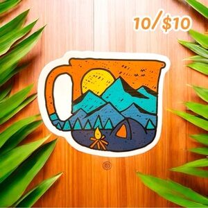10 / $10 - Mountain Mug Camping Sticker - Hiking / Nature